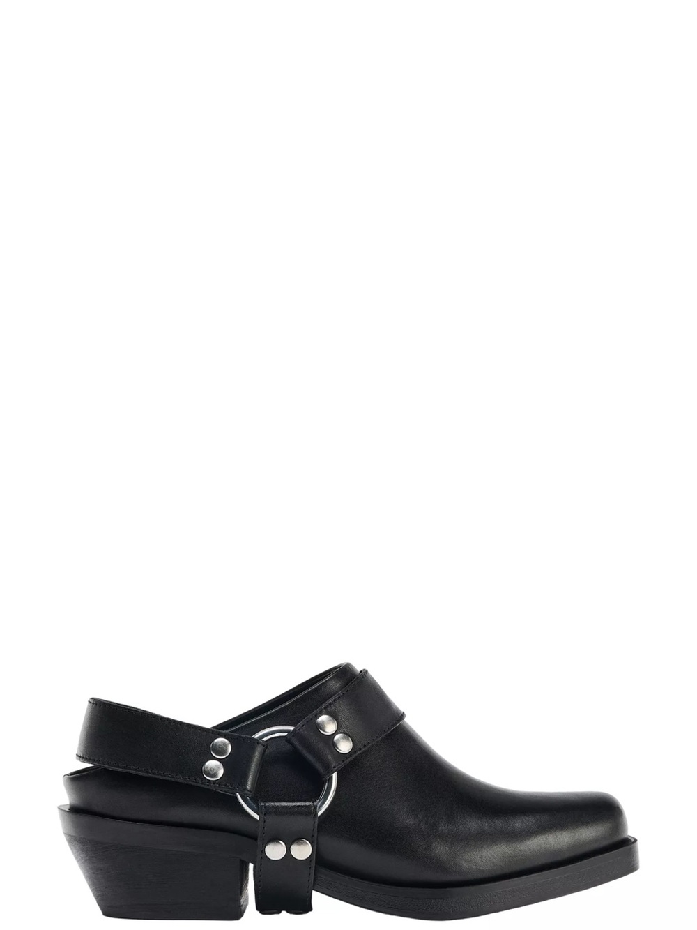 Zara Leather Biker Clogs